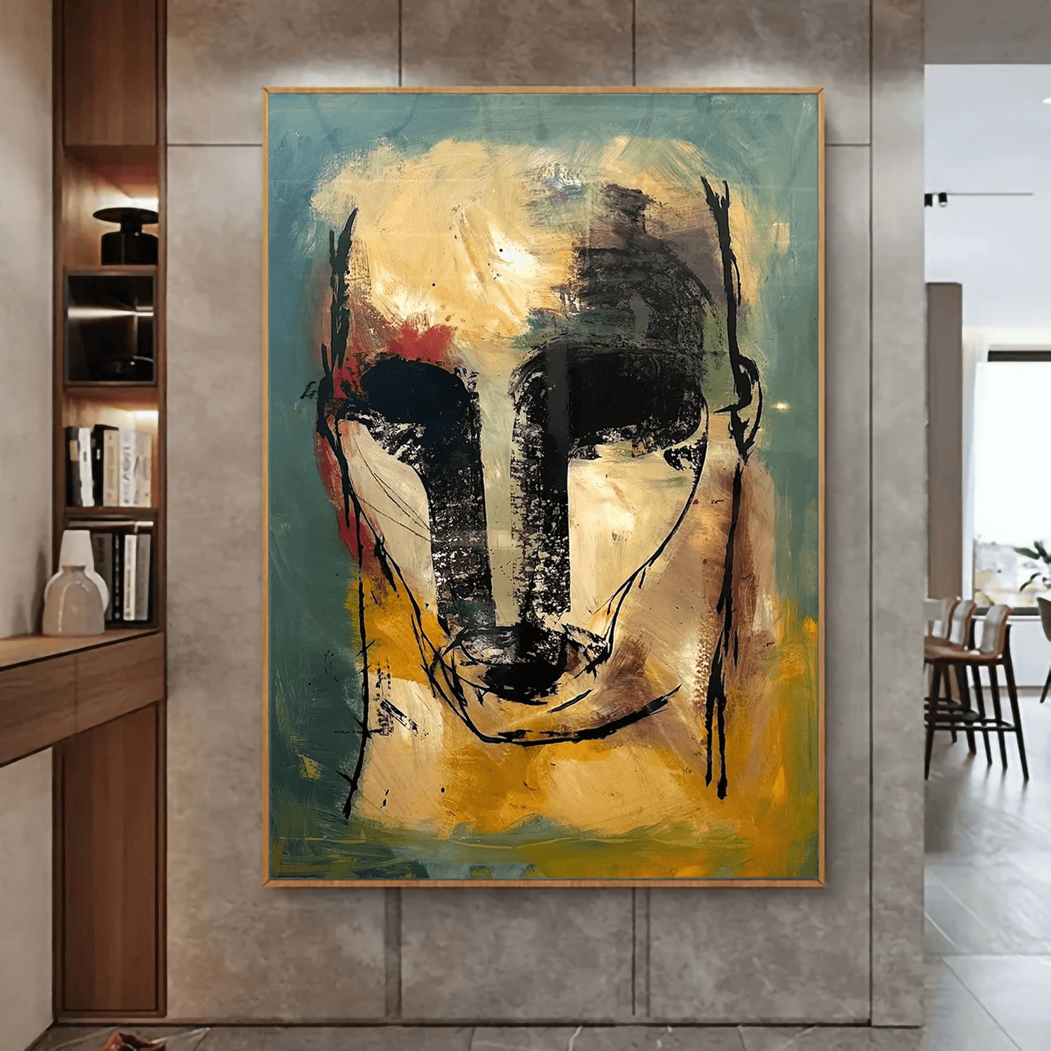 Unmasking the Soul: A Bold Abstract Portrait That Demands Attention - ARABELART