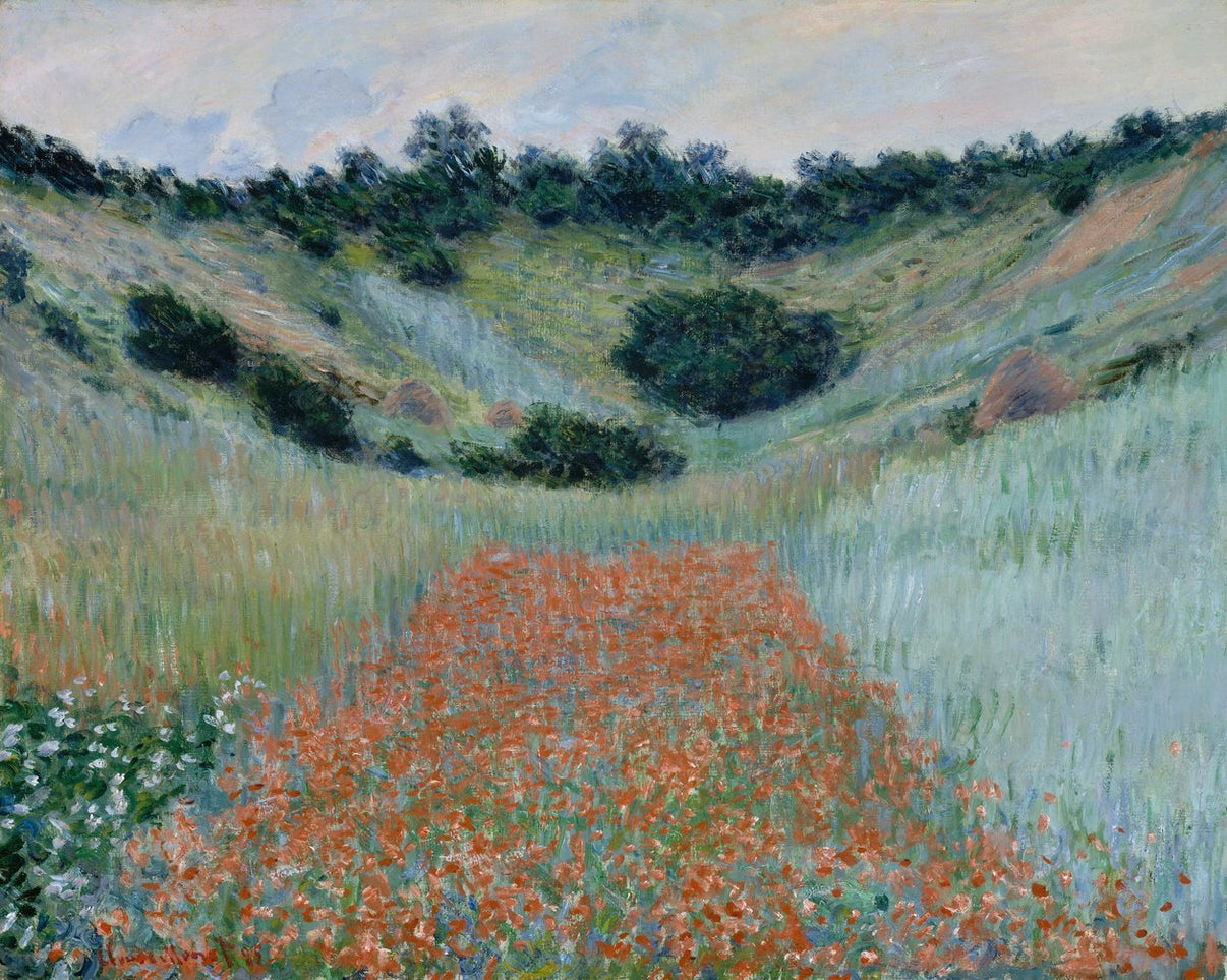 Poppy Field in a Hollow near Giverny by Claude Monet - Famous Art Reproduction - ARABELART