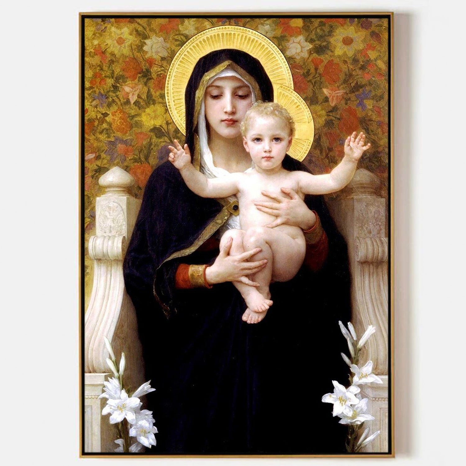 The Madonna of the Lilies by William - Adolphe Bouguereau - Famous Art Reproduction - ARABELART