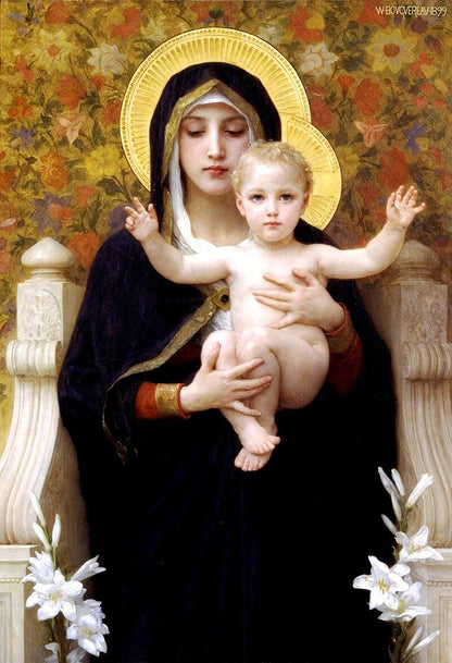 The Madonna of the Lilies by William - Adolphe Bouguereau - Famous Art Reproduction - ARABELART